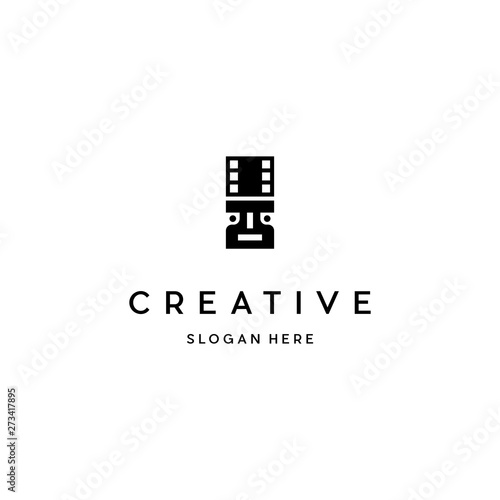 Life Cinema logo design template ,Human logo design concept ,Vector illustration, Human Creator Production Film Studio Logo