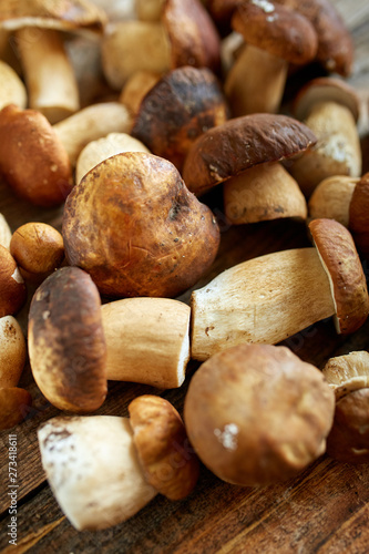 Bolete mushrooms ready to cook