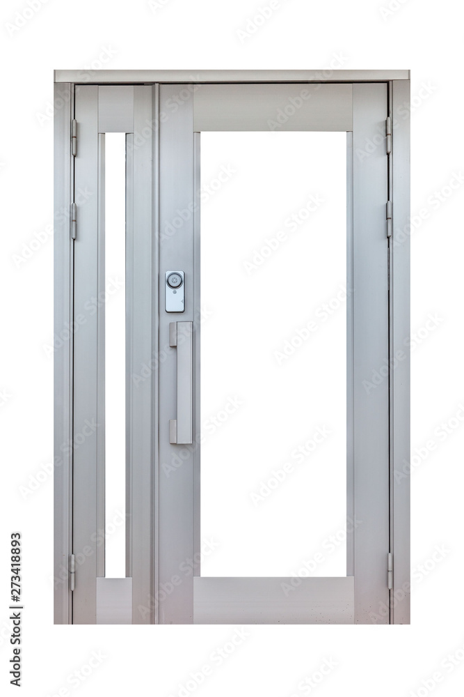 Aluminum door Isolated on white background Aluminum door Isolated on white background