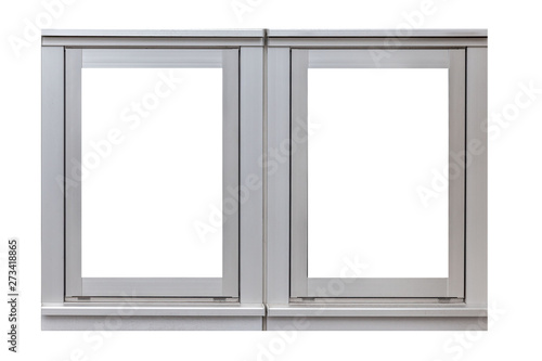 Metal window frame isolated on white background