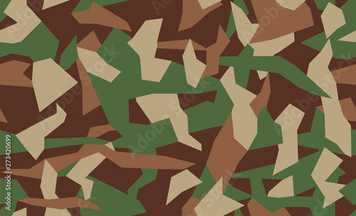 Vector camouflage seamless pattern. Khaki design style for t-shirt. Military texture, camo clothing while hunting illustration.