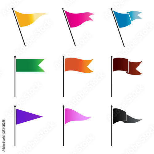 Flag icons set. Vector illustration