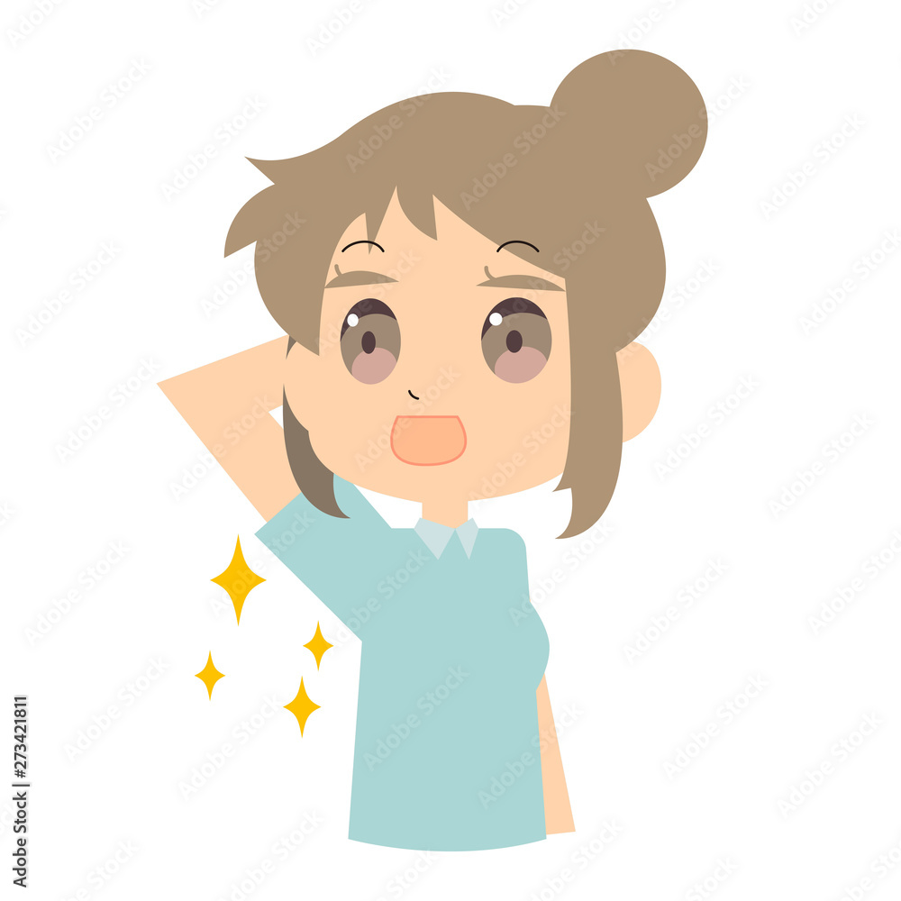 腋の汗染みが改善した女性のイラスト 腋の汗染みが改善した女性のイラスト
