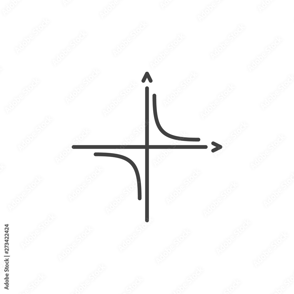 Mathematics Coordinate Axis vector outline icon. Math concept linear symbol or design element