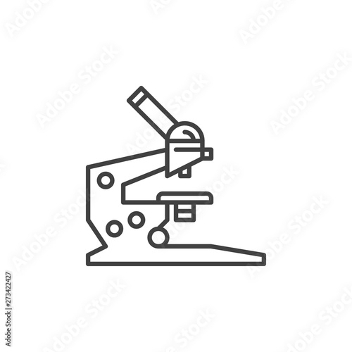 Microscope vector concept icon or symbol in thin line style 