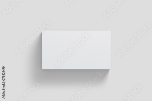 Blank Cardboard Box Mock up on light grey background. Realistic photo.3D rendering