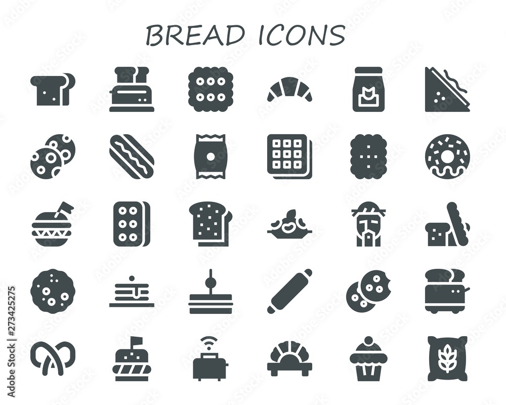 bread icon set bread icon set
