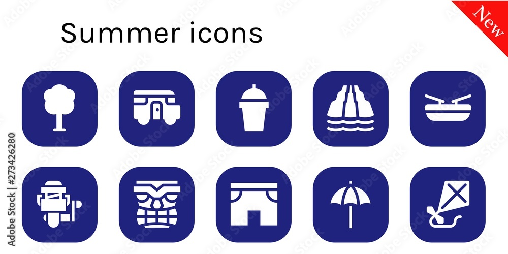 summer icon set