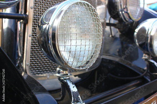chrome front car retro headlight