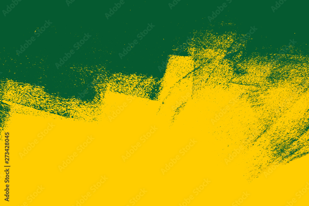 yellow green paint background texture with grunge brush strokes Stock