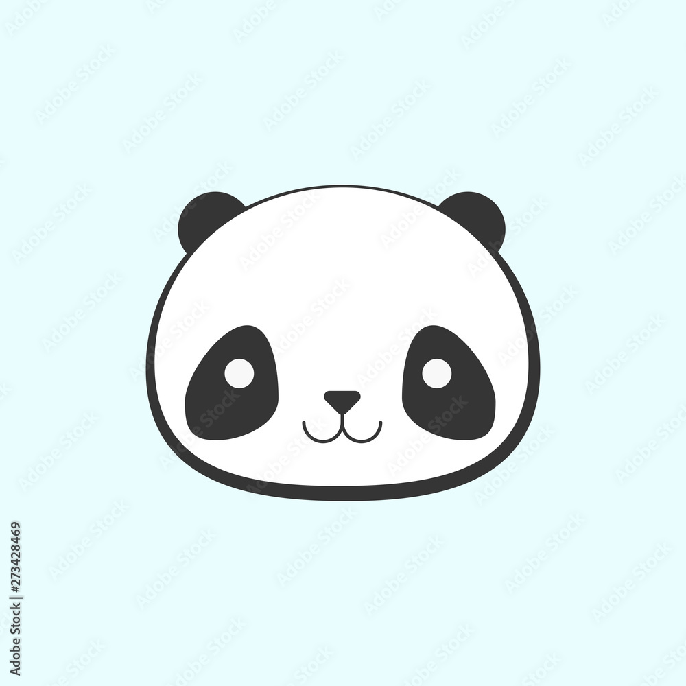 Cute panda cartoon face symbol. New trendy art panda face symbol illustration. Cute panda cartoon face symbol. New trendy art panda face symbol illustration.