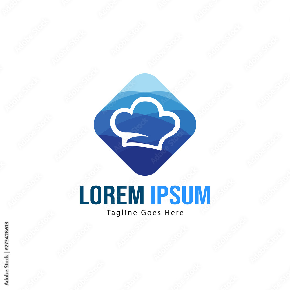 Chef logo template design with frame. minimalist chef logo vector illustration Chef logo template design with frame. minimalist chef logo vector illustration