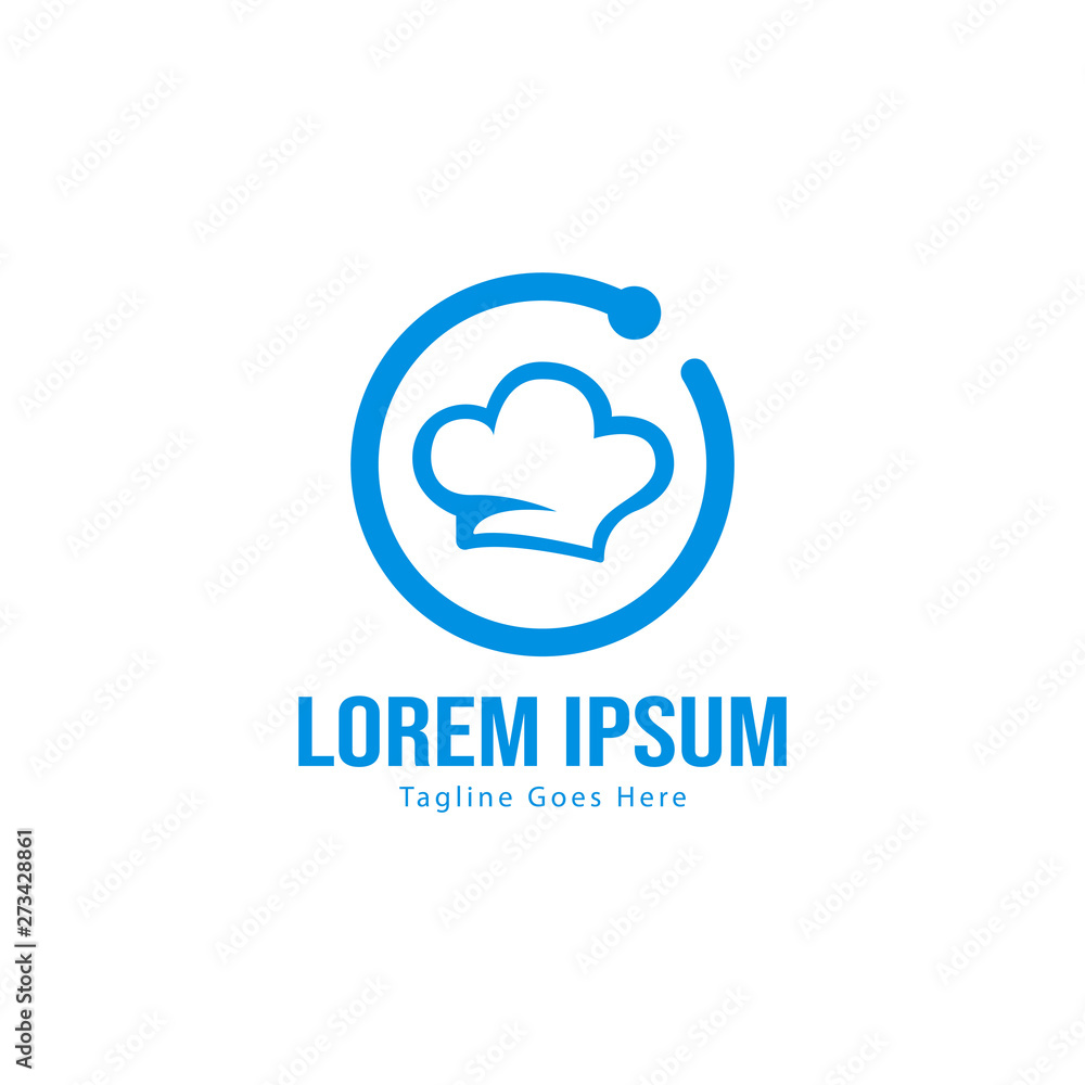 Chef logo template design with frame. minimalist chef logo vector illustration Chef logo template design with frame. minimalist chef logo vector illustration