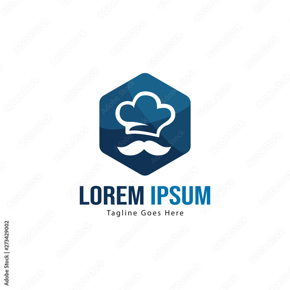 Chef logo template design with frame. minimalist Chef logo vector illustration Chef logo template design with frame. minimalist Chef logo vector illustration