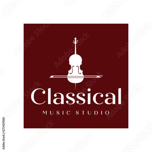 vintage Violin or Cello logo design inspiration , classic and luxury logo designs