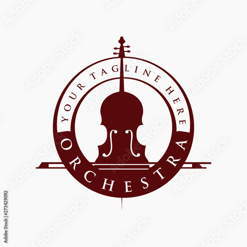 vintage Violin or Cello logo design inspiration , classic and luxury logo designs
