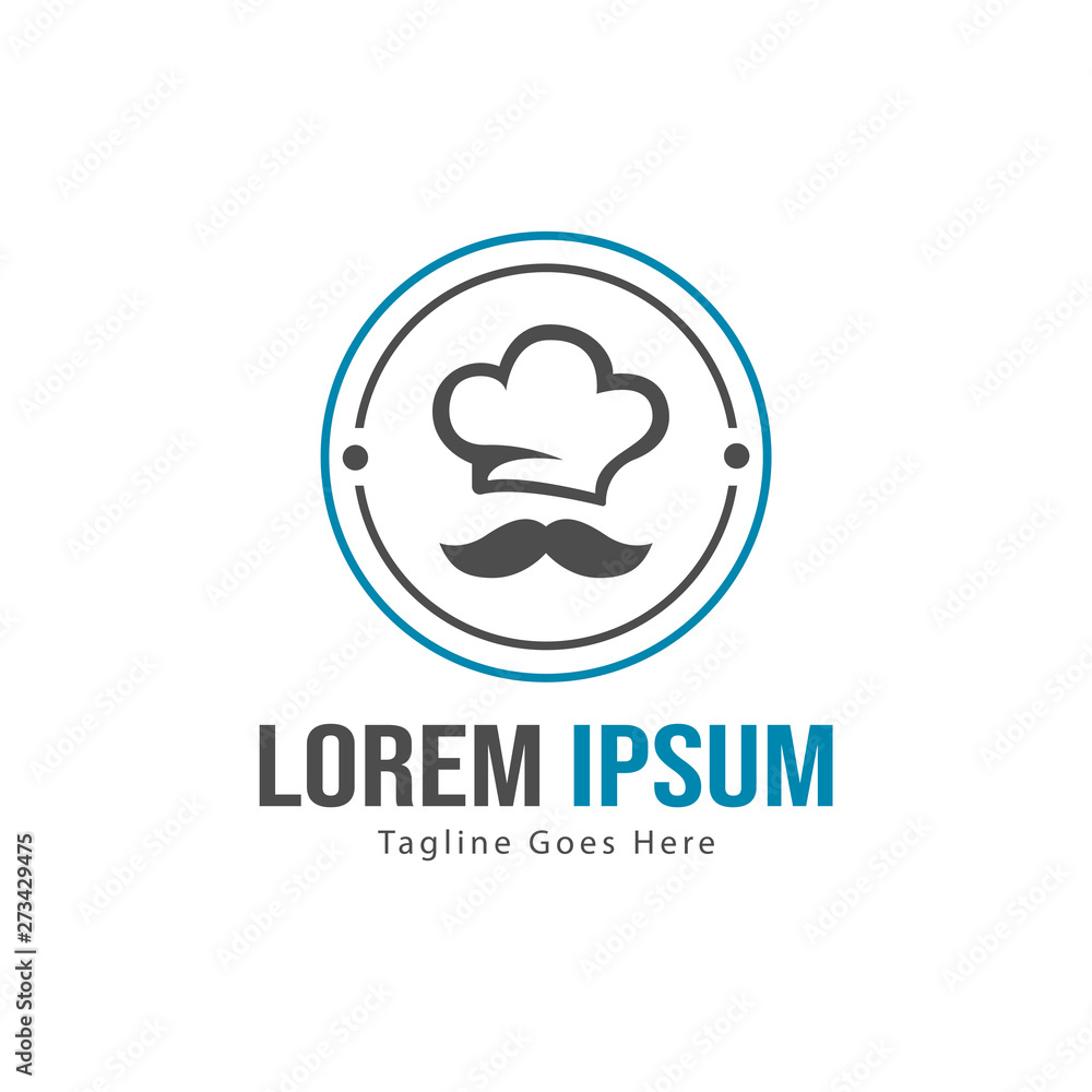 Chef logo template design with frame. minimalist Chef logo vector illustration Chef logo template design with frame. minimalist Chef logo vector illustration
