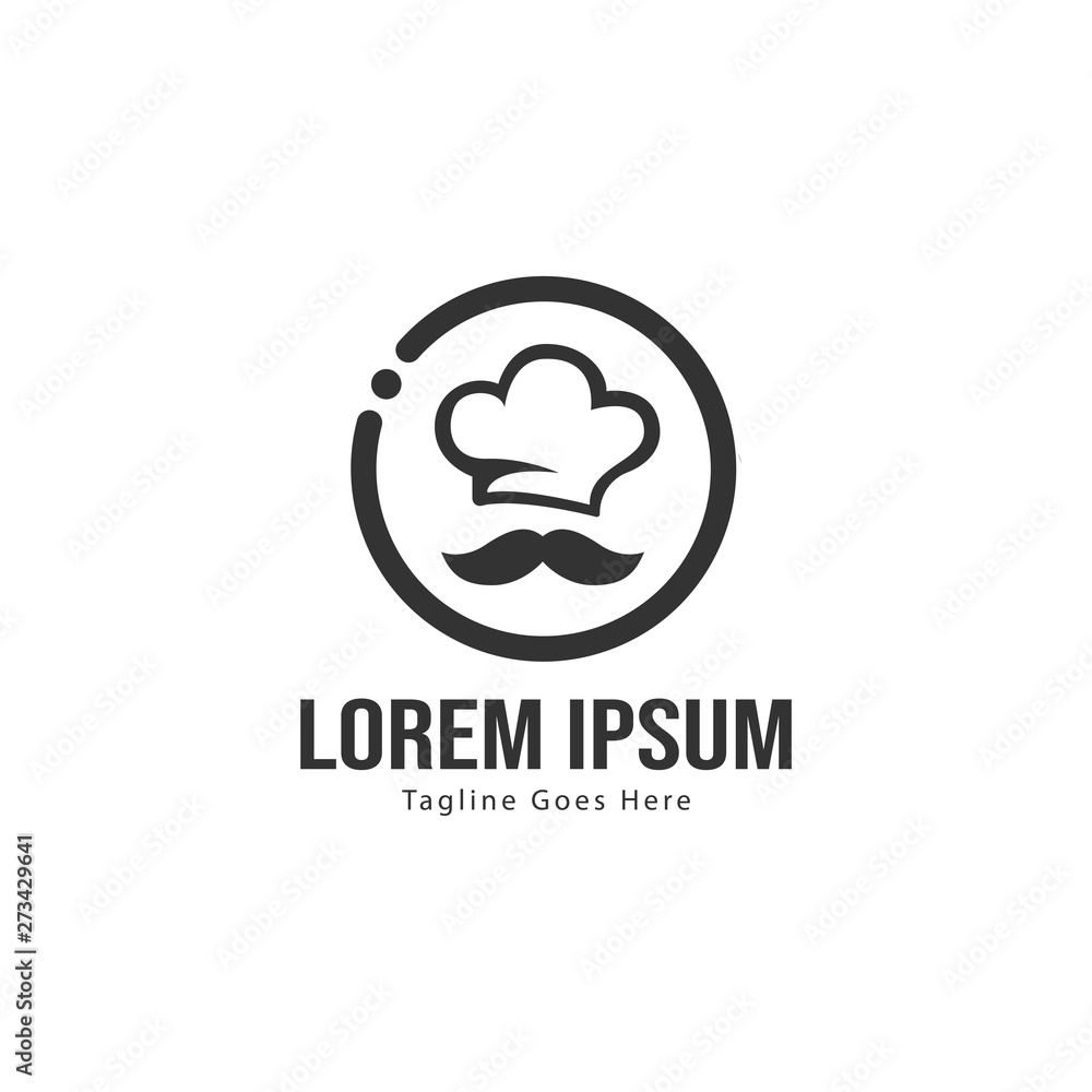 Obraz premium Chef logo template design with frame. minimalist Chef logo vector illustration