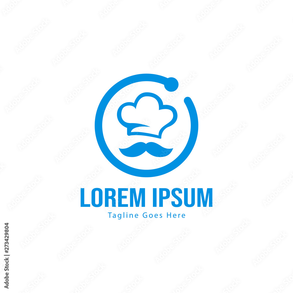 Chef logo template design with frame. minimalist Chef logo vector illustration Chef logo template design with frame. minimalist Chef logo vector illustration