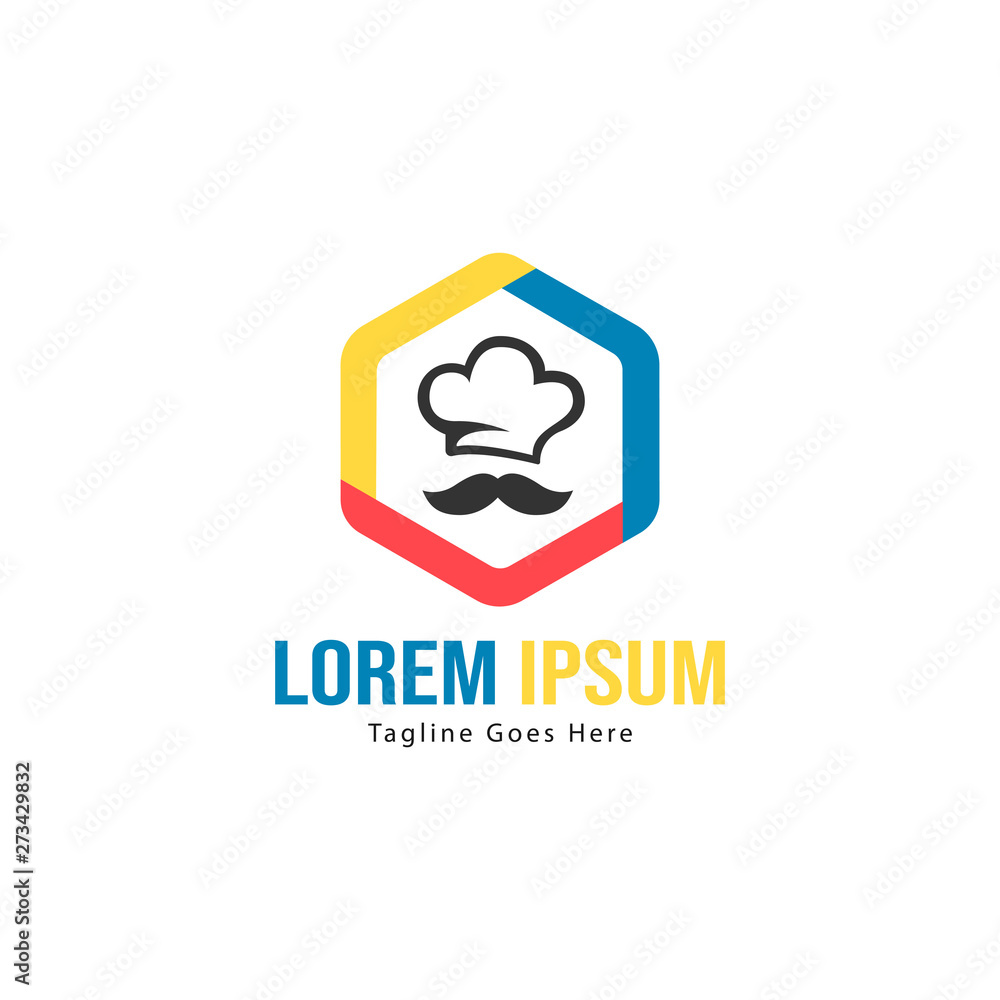 Obraz premium Chef logo template design with frame. minimalist Chef logo vector illustration