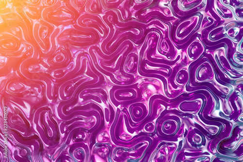 Abstract wavy liquid texture patterns 3D rendering