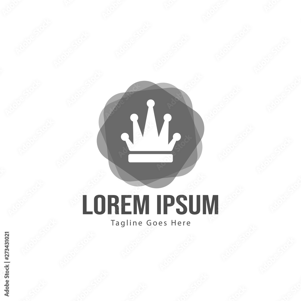 Obraz premium Crown logo template design with frame. minimalist crown logo vector illustration