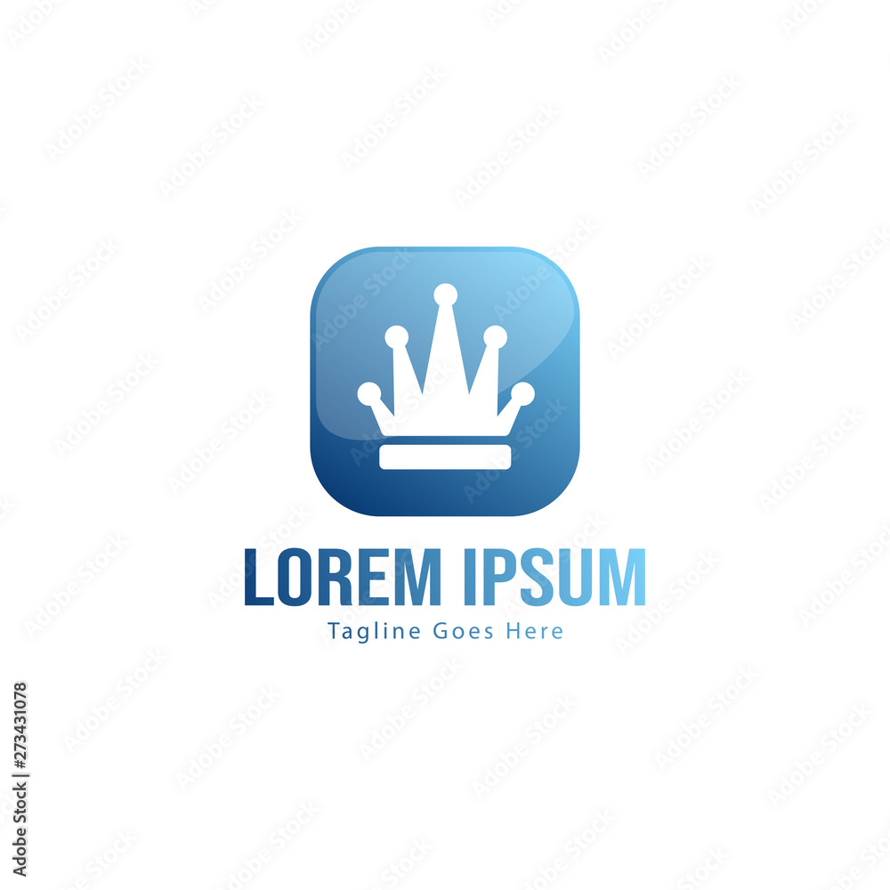 Fototapeta premium Crown logo template design with frame. minimalist crown logo vector illustration