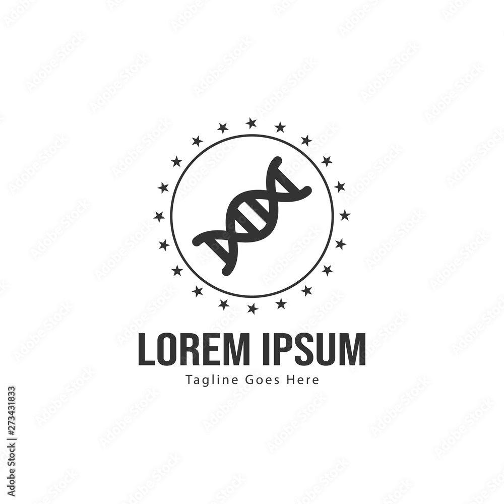 DNA logo template design with frame. minimalist DNA logo vector illustration DNA logo template design with frame. minimalist DNA logo vector illustration