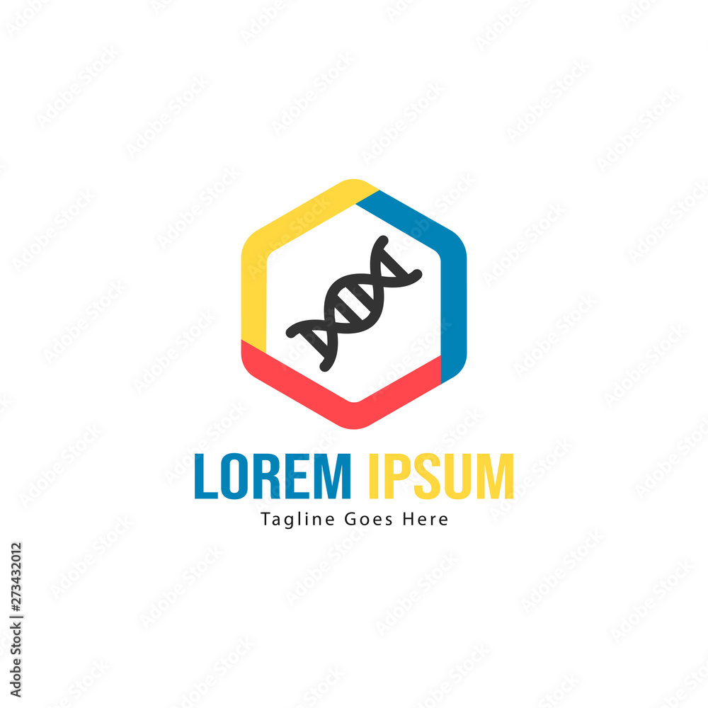 DNA logo template design with frame. minimalist DNA logo vector illustration DNA logo template design with frame. minimalist DNA logo vector illustration