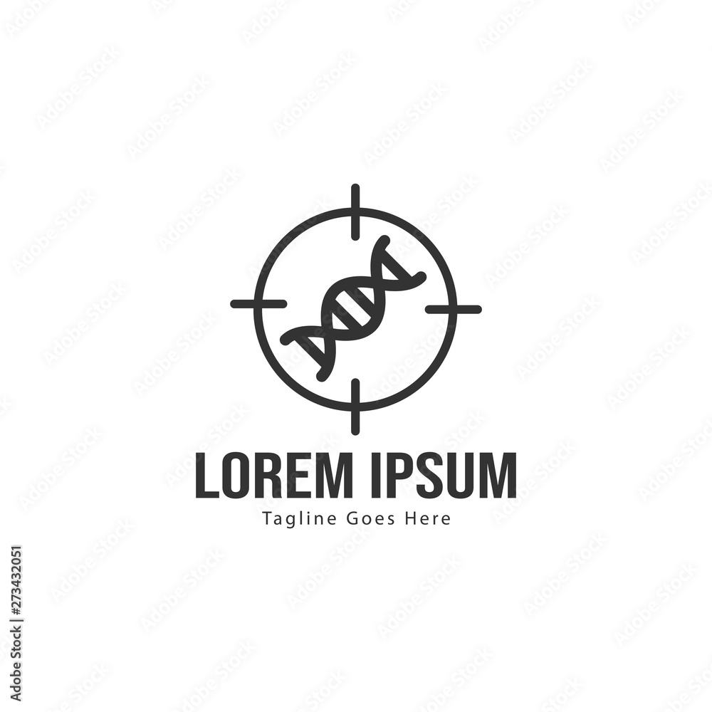 DNA logo template design with frame. minimalist DNA logo vector illustration DNA logo template design with frame. minimalist DNA logo vector illustration