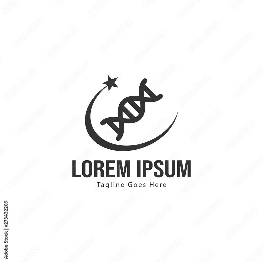 DNA logo template design with frame. minimalist DNA logo vector illustration DNA logo template design with frame. minimalist DNA logo vector illustration