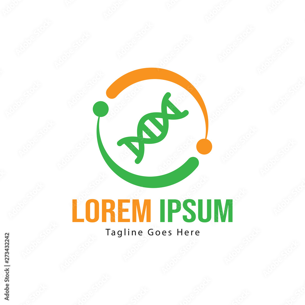 DNA logo template design with frame. minimalist DNA logo vector illustration DNA logo template design with frame. minimalist DNA logo vector illustration