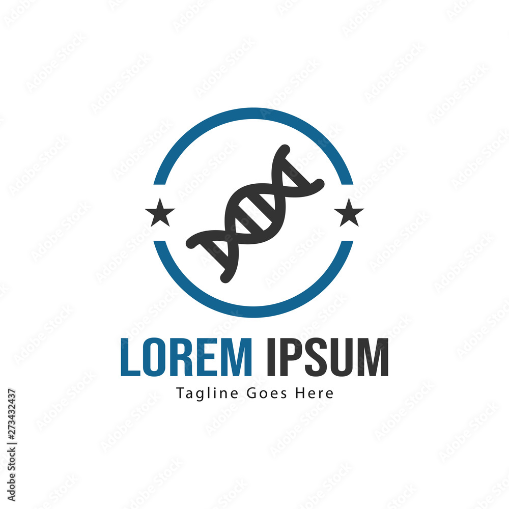 DNA logo template design with frame. minimalist DNA logo vector illustration DNA logo template design with frame. minimalist DNA logo vector illustration