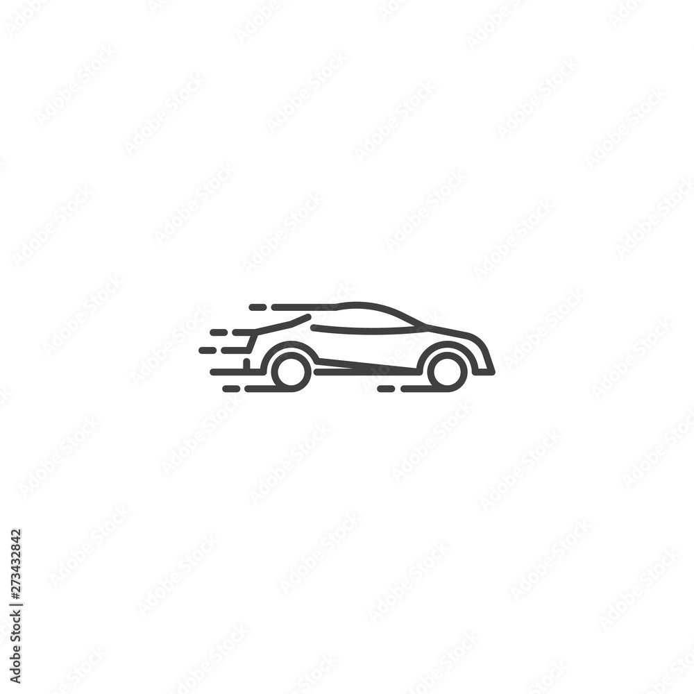 Fast sport car. Vector logo icon template