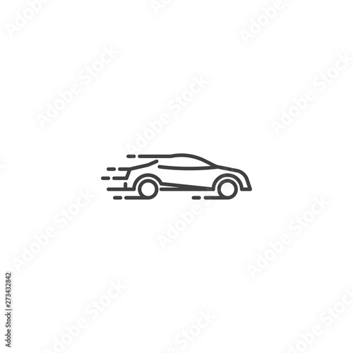 Fast sport car. Vector logo icon template