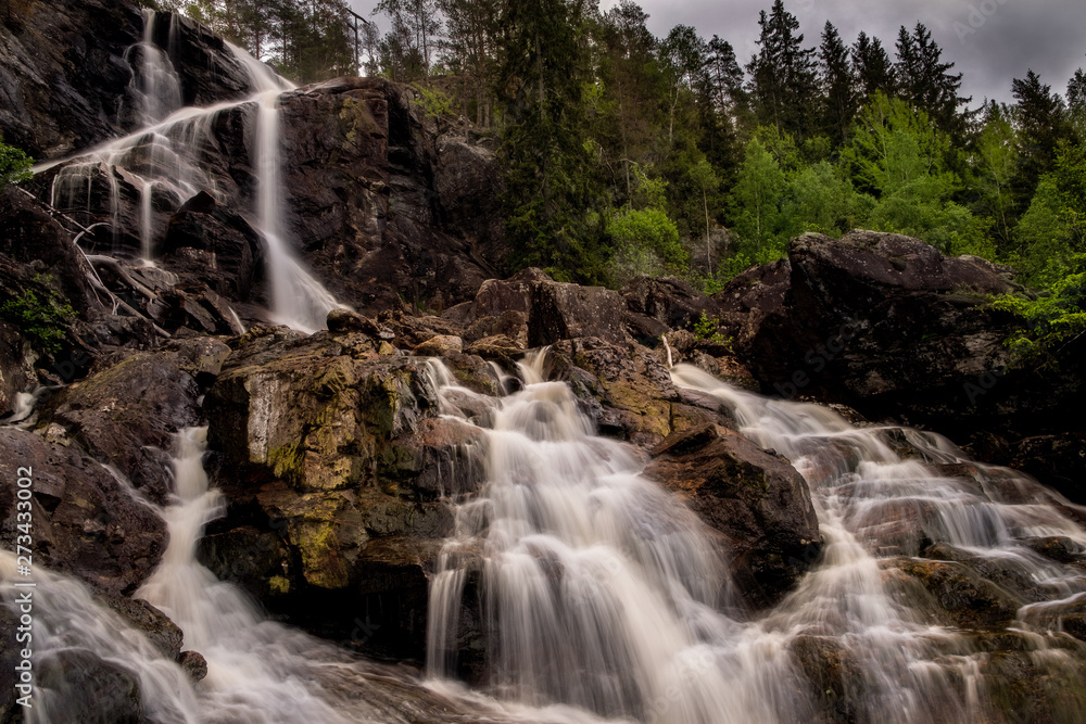 Fototapeta premium Elgafossen (Elgåfossen) in Norway and Sweden