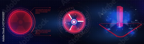 HUD GUI futuristic element. Set of Circle Abstract Digital Technology GUI Futuristic HUD Virtual Interface Elements Sci-Fi Modern User For Graphic Motion. Futuristic techno border design. Circle Frame