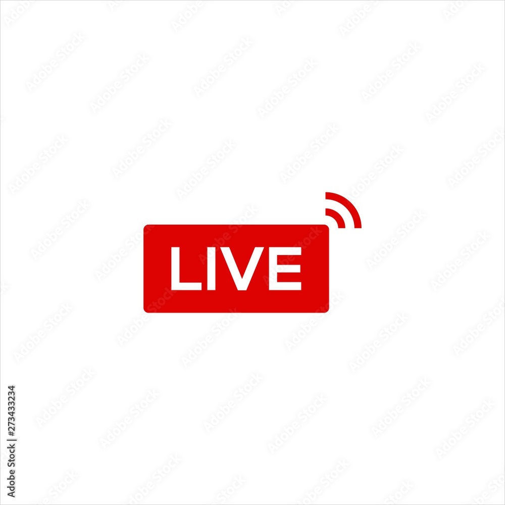 Fototapeta premium Live video, streaming icon vector