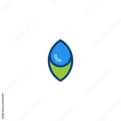Water drop leaf. Vector logo icon template