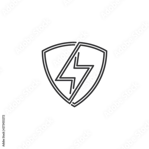 Thunder bolt shield, electric protect. Vector logo icon template Free Download Thunder bolt shield, electric protect. Vector logo icon template - GFXLoad