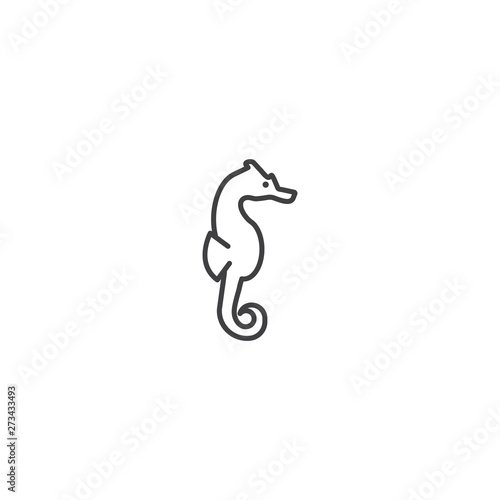 Seahorse, sea animal icon vector
