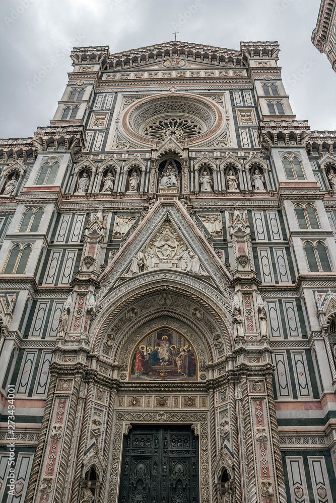 Italy. The Cathedral of Santa Maria del Fiore in Florence, the most famous of the architectural structures of the Florentine Quattrocento. Located in the heart of the city, on Cathedral Square.