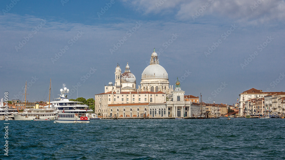 Italy, Venice. The Cathedral of Santa Maria della Salute was erected on the Grand Canal in the Dorsoduro district as a sign of gratitude to God for the miraculous deliverance of Venice from the plague