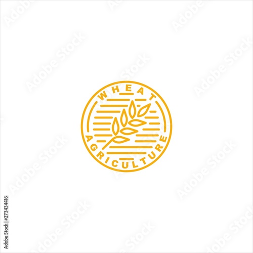 Wheat agriculture organic logo icon vector template