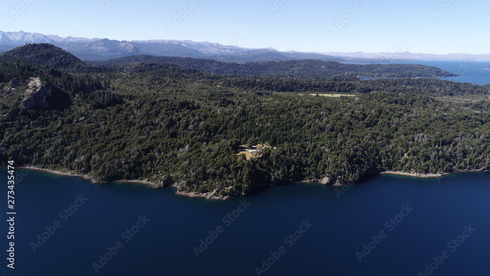  Aerial view of bariloche with its forests and lakes