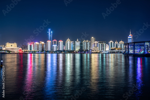 Qingdao city night view of China
