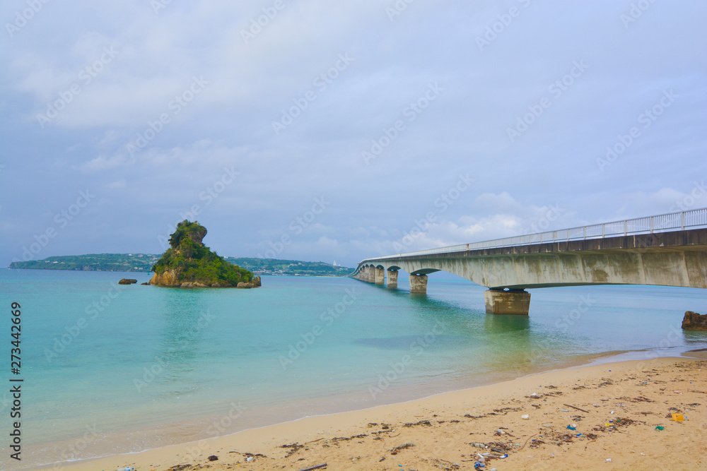 Okinawa, Japan Kouri Ohashi Bridge  at Kouri Island.