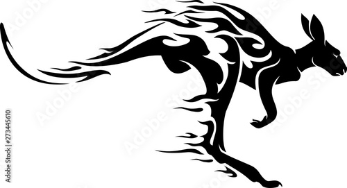 Kangaroo Jumping Abstract Flaming Body