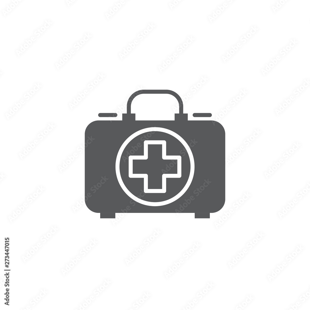 First aid kit vector icon, isolated on white background First aid kit vector icon, isolated on white background
