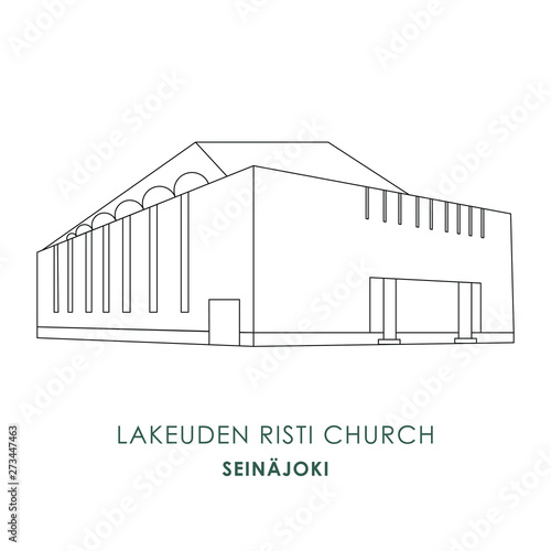 Lakeuden Risti Church in Seinäjoki vector illustration, photo